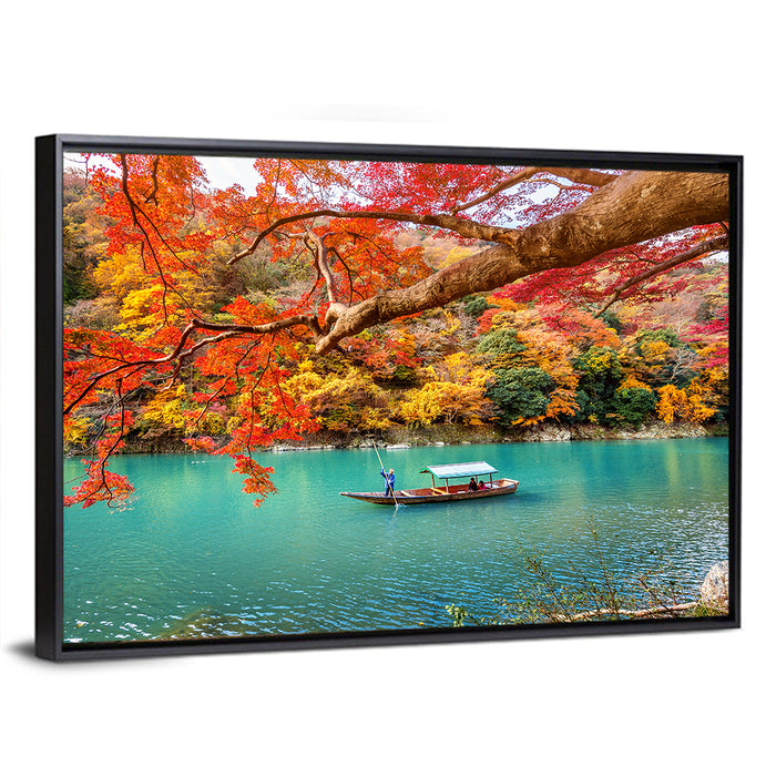 Hozugawa River, Kyoto Wall Art as a framed canvas