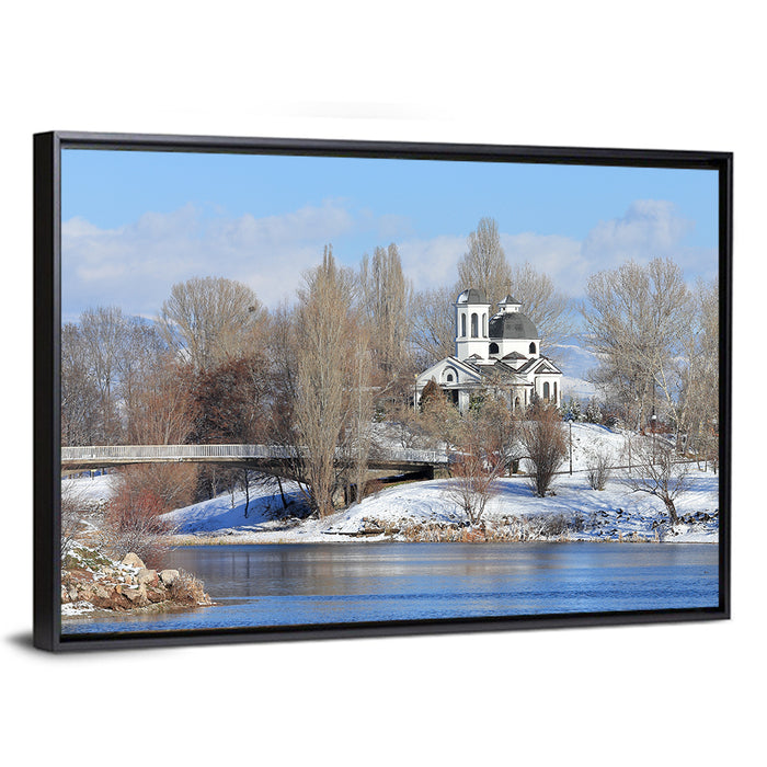 St Naum Ohridski Church by Lake Wall Art as a framed canvas