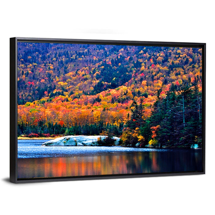New Hampshire Fall Foliage Wall Art as a framed canvas
