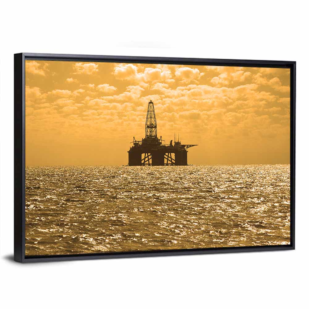 Oil Rig at Sunset Wall Art