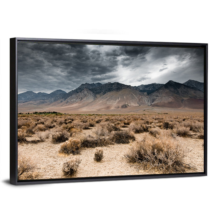 Storm Over Death Valley Wall Art as a framed canvas