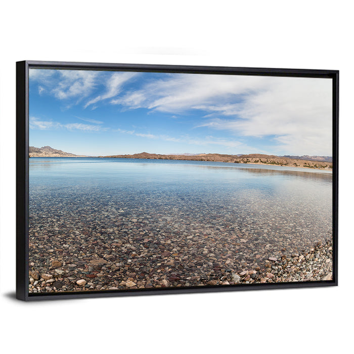 Lake Mohave Shoreline Wall Art as a framed canvas