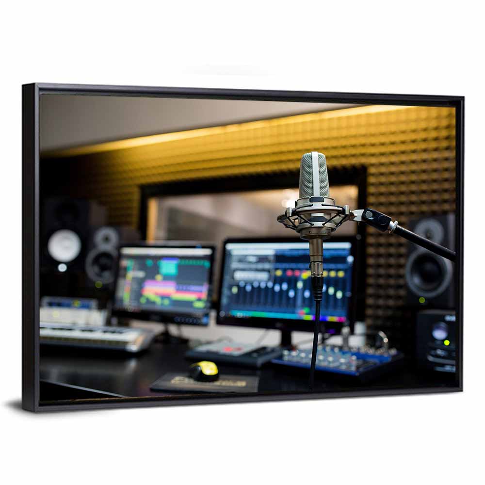 Microphone In Recording Studio Wall Art