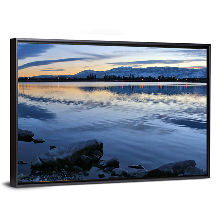 Sparks Marina Twilight Reflection Wall Art as a framed canvas