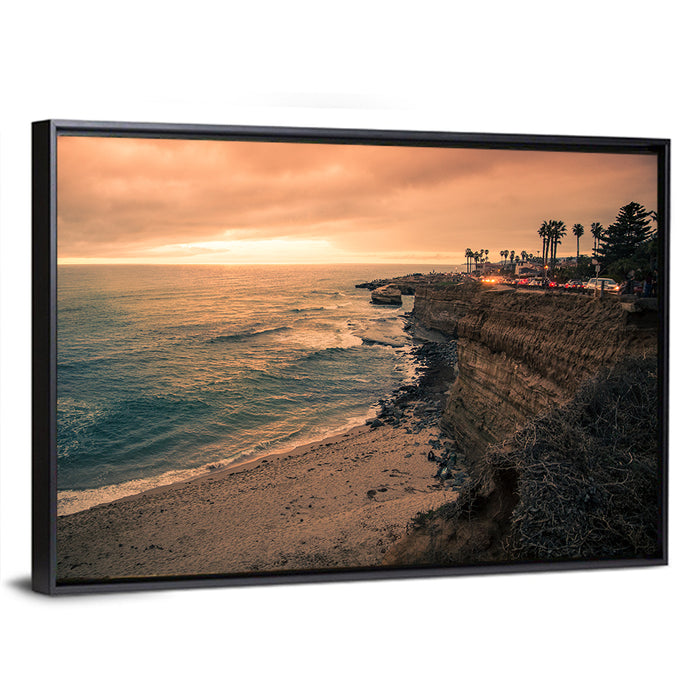 Point Loma Cliffs Wall Art as a framed canvas