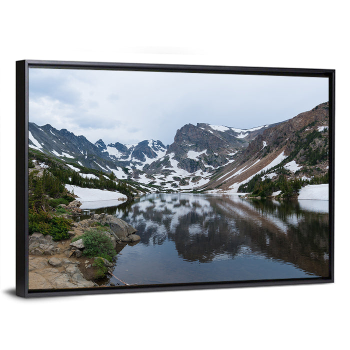 Lake Isabelle Reflection Wall Art as a framed canvas