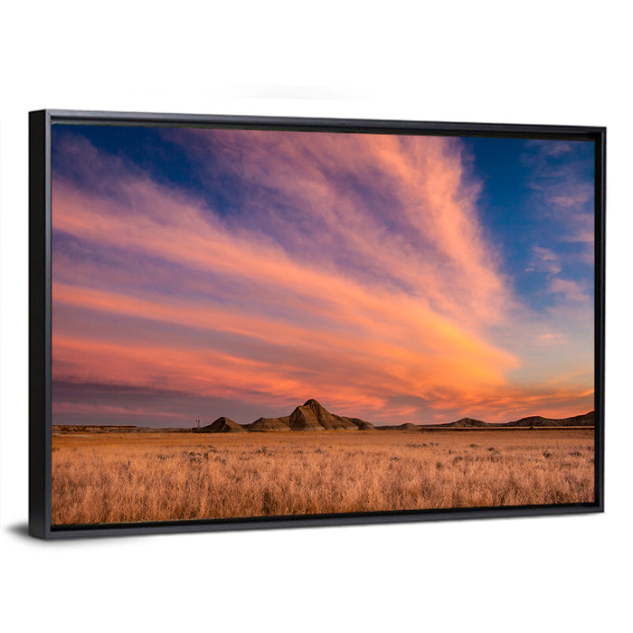 Toadstool State Park Sunset Wall Art as a framed canvas