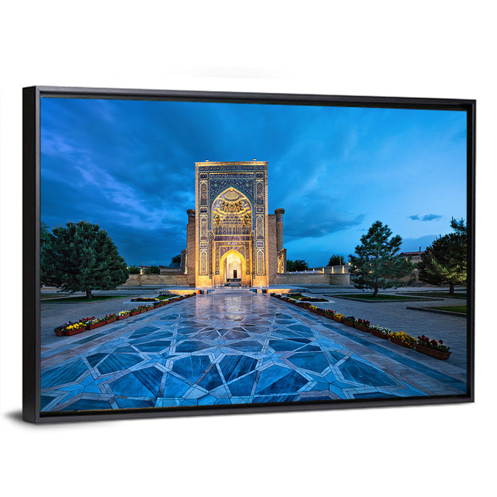 Gur-e-amir Twilight Entrance Wall Art as a framed canvas