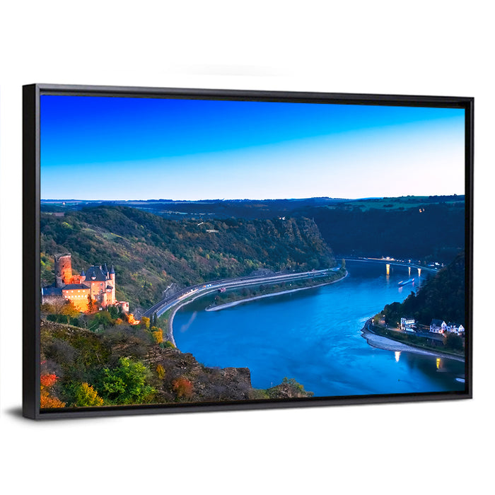 Rhine Valley at Dusk Wall Art as a framed canvas
