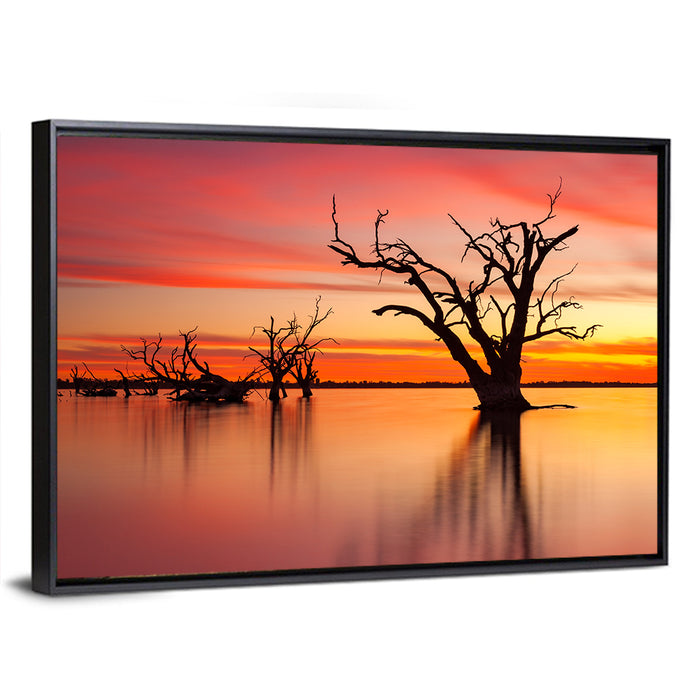 Lake Bonney Sunset Reflections Wall Art as a framed canvas