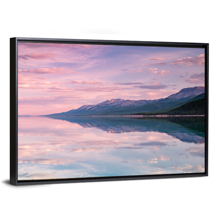 Lake Khovsgol Reflection Wall Art as a framed canvas