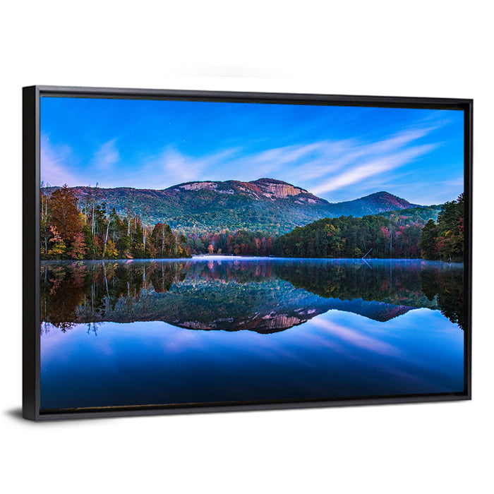 Pinnacle Lake Reflection Wall Art as a framed canvas