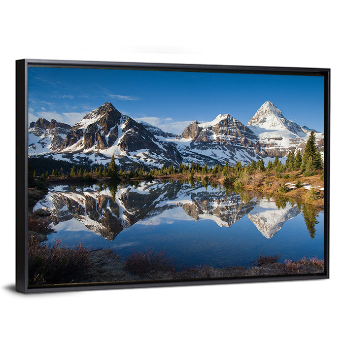 Mount Assiniboine Reflection Wall Art as a framed canvas