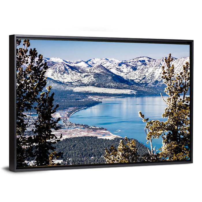 Lake Tahoe Sierra Vista Wall Art as a framed canvas