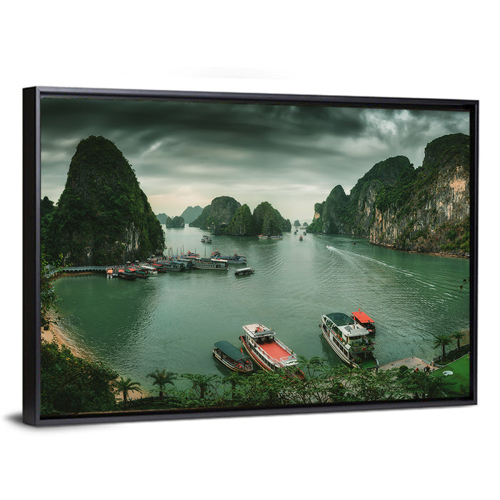 Ha Long Bay Vista Wall Art as a framed canvas