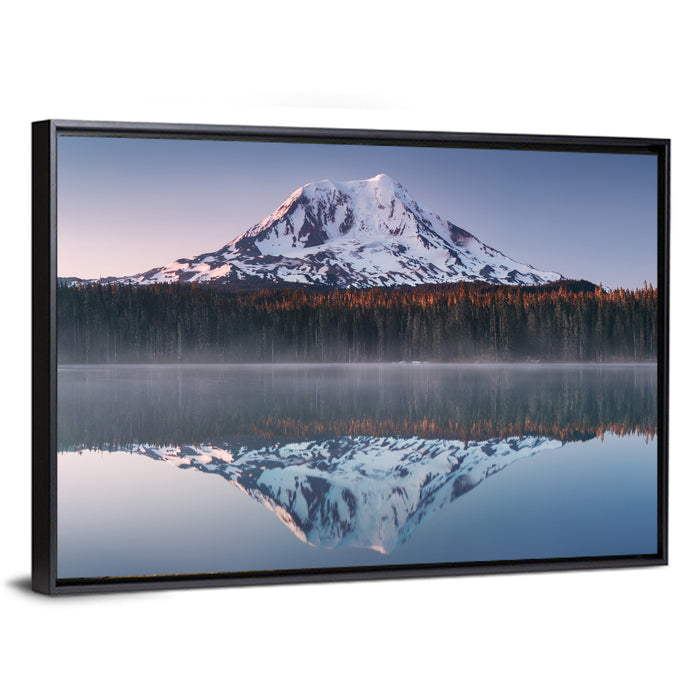 Mount Adams Sunrise Reflection Wall Art as a framed canvas