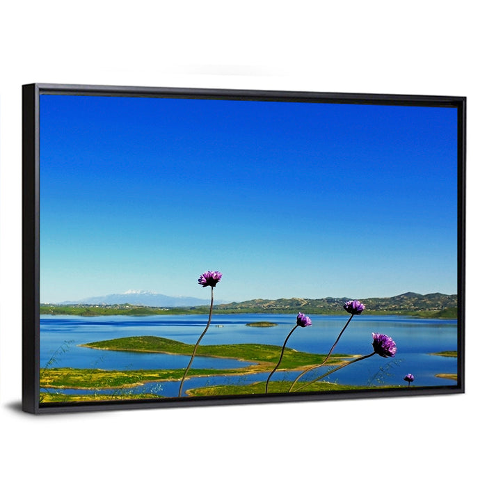 Lake Mathews Wildflower View Wall Art as a framed canvas