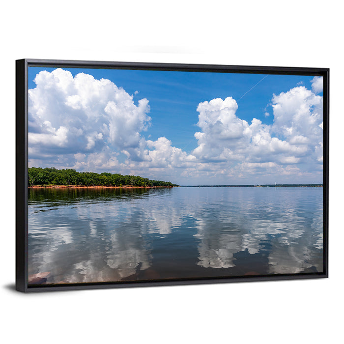 Thunderbird Lake Reflections Wall Art as a framed canvas