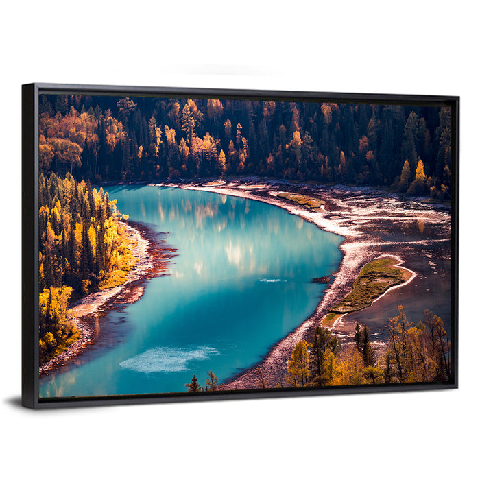 Kanas River Wall Art as a framed canvas