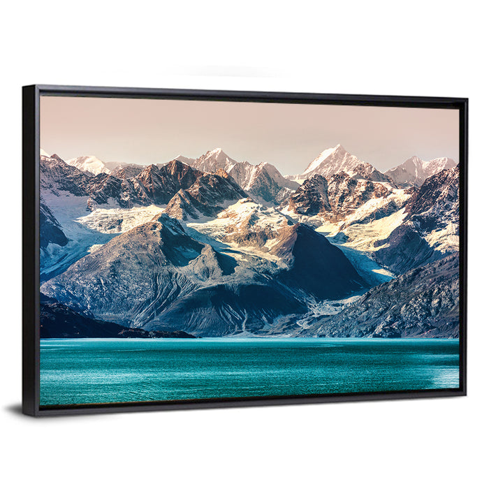 Glacier Bay Turquoise Waters Wall Art as a framed canvas