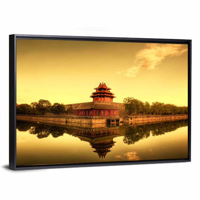 Forbidden City Corner Turret, Beijing Wall Art as a framed canvas