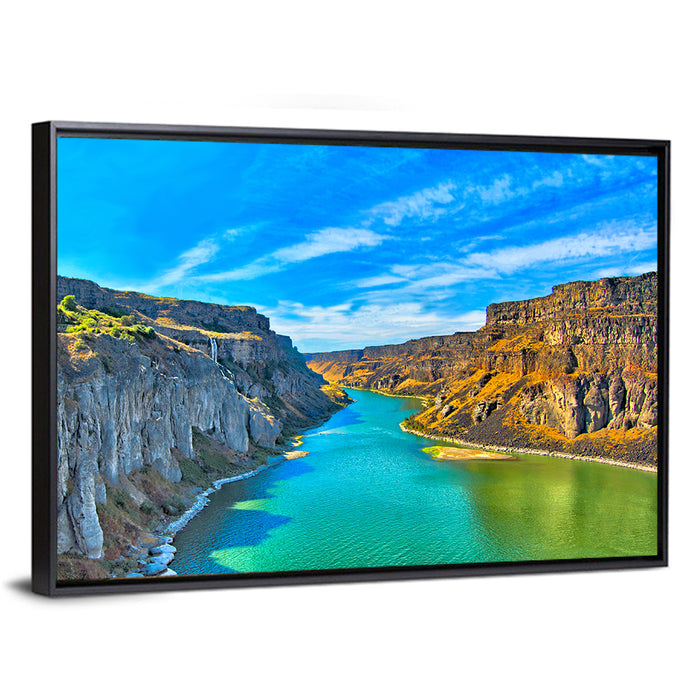 Snake River Canyon at Twin Falls Wall Art as a framed canvas