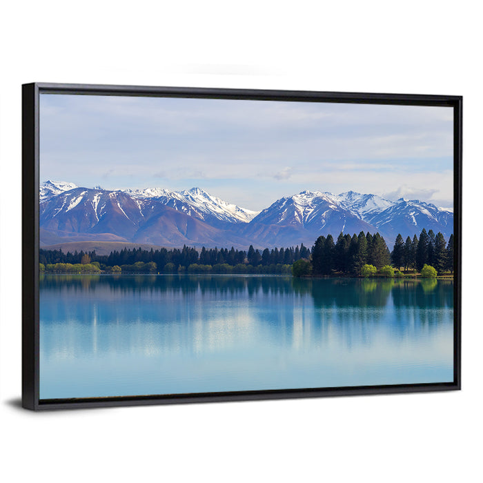 Lake Ruataniwha Reflection Wall Art as a framed canvas