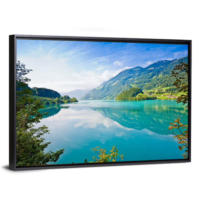 Emerald Lake Wall Art as a framed canvas