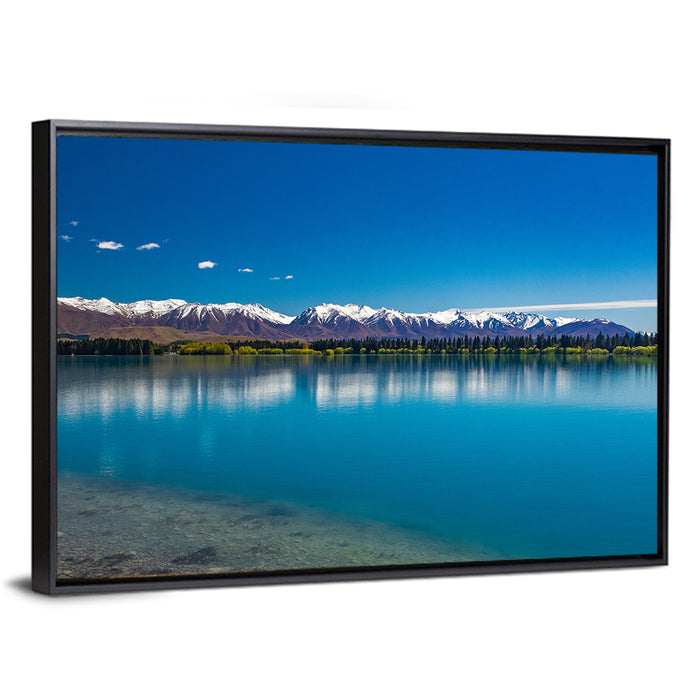 Lake Ruataniwha Reflection Wall Art as a framed canvas