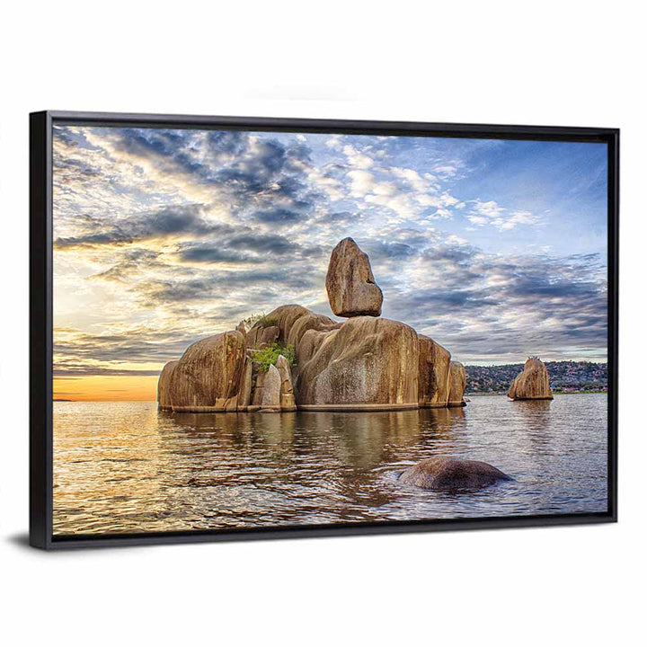 Bismarck Rock at Golden Hour Wall Art