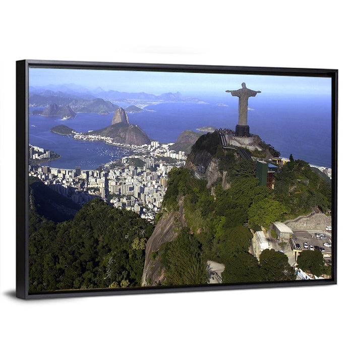 Christ the Redeemer Over Rio De Janeiro Wall Art as a framed canvas