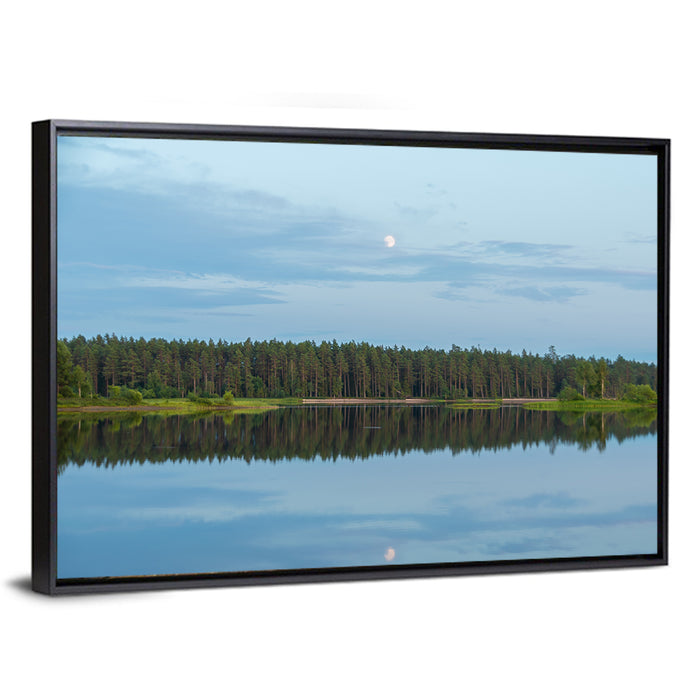 Lake Vanern Moonlight Wall Art as a framed canvas