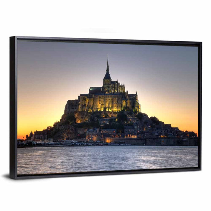 Mont Saint-michel at Dusk Wall Art as a framed canvas