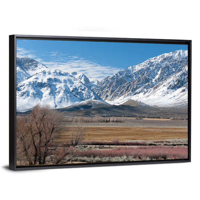 Eastern Sierra Winter Peaks Wall Art as a framed canvas