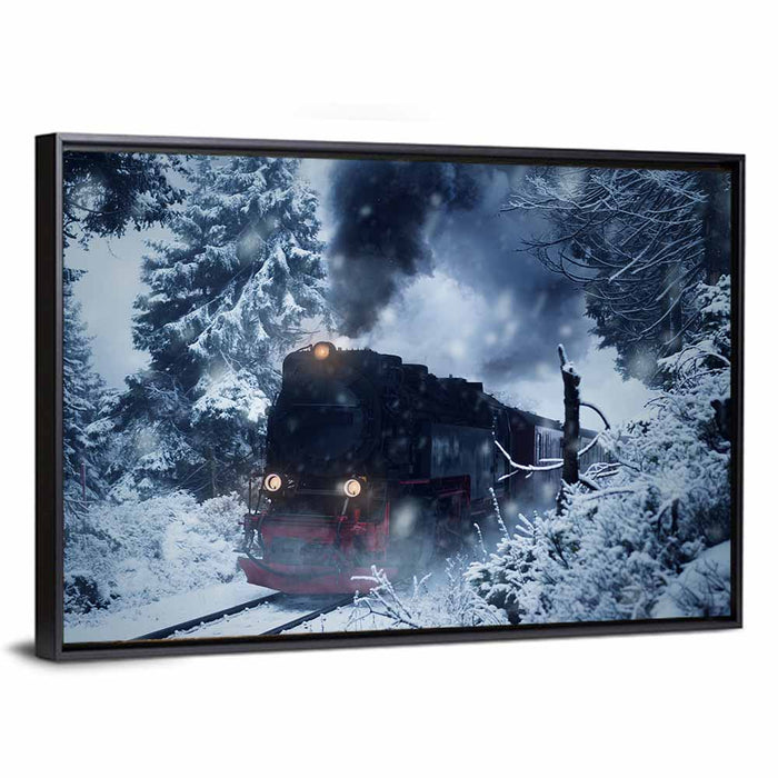 Historical Steam Locomotive Wall Art as a framed canvas