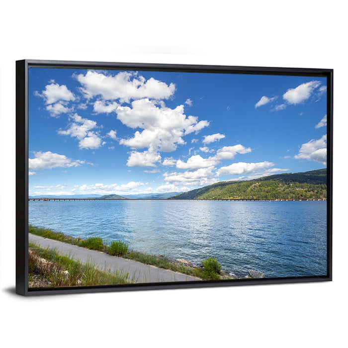 Lake Pend Oreille Bridge View Wall Art as a framed canvas