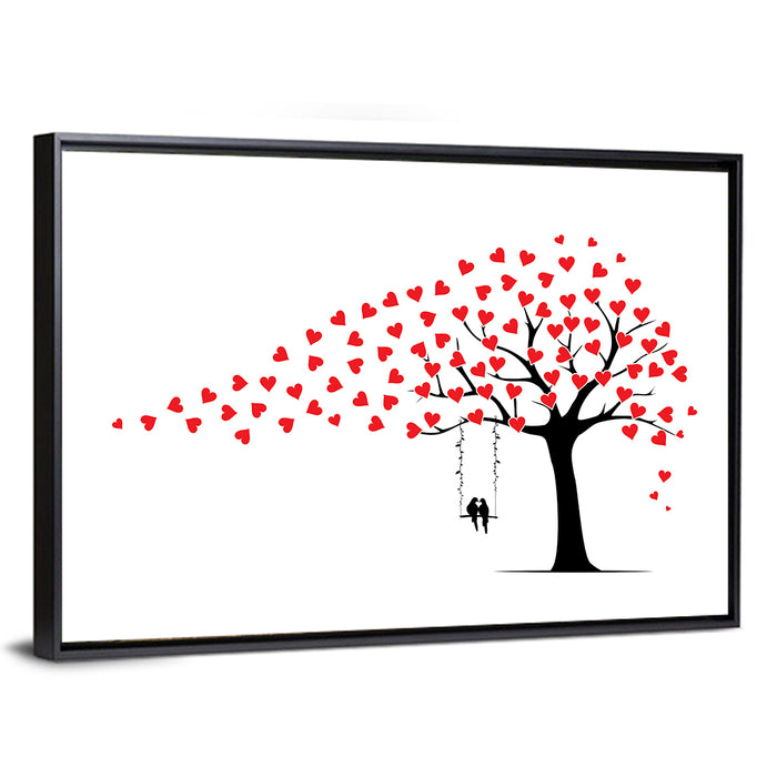 Heart Tree with Swing Wall Art as a framed canvas