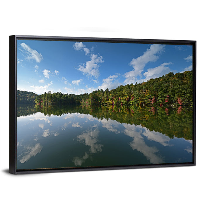 Autumn Reflection at Lake Santeetlah Wall Art as a framed canvas