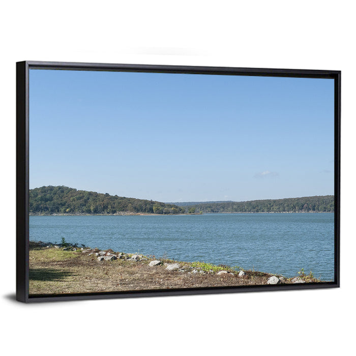 Tenkiller Lake Shoreline Wall Art as a framed canvas