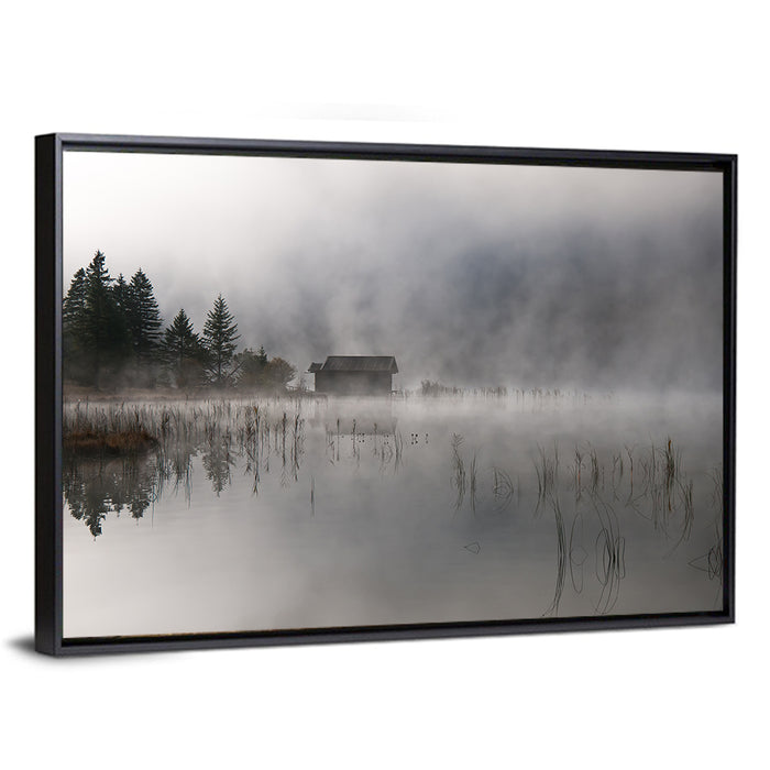 Ferchensee Morning Mist Wall Art as a framed canvas