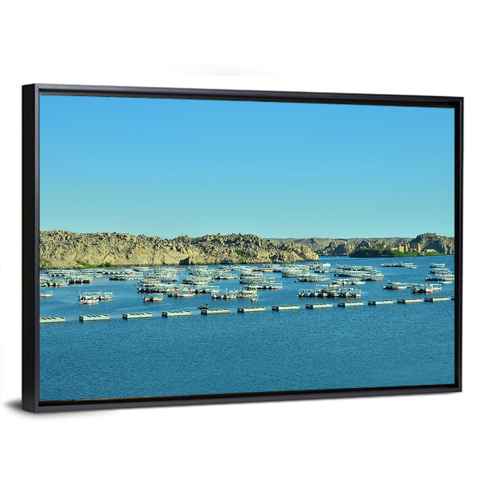 Philae Harbor, Lake Nasser Wall Art as a framed canvas
