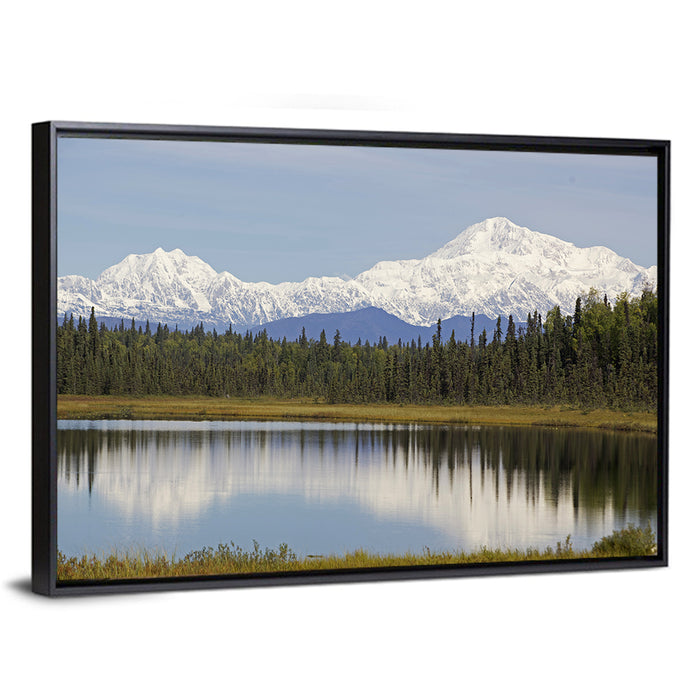 Denali Reflection Wall Art as a framed canvas