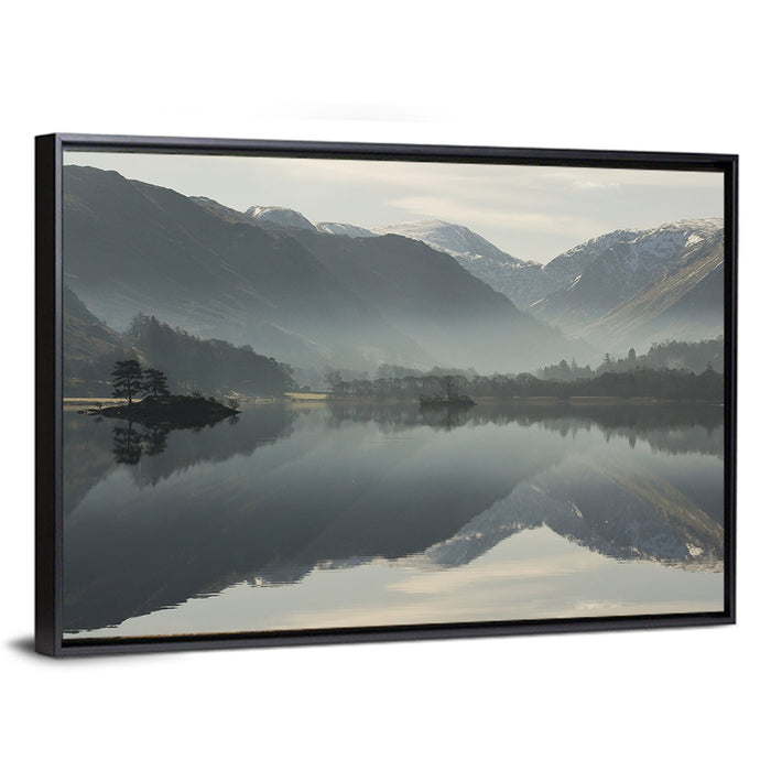 Lake Ullswater Morning Mist Wall Art as a framed canvas