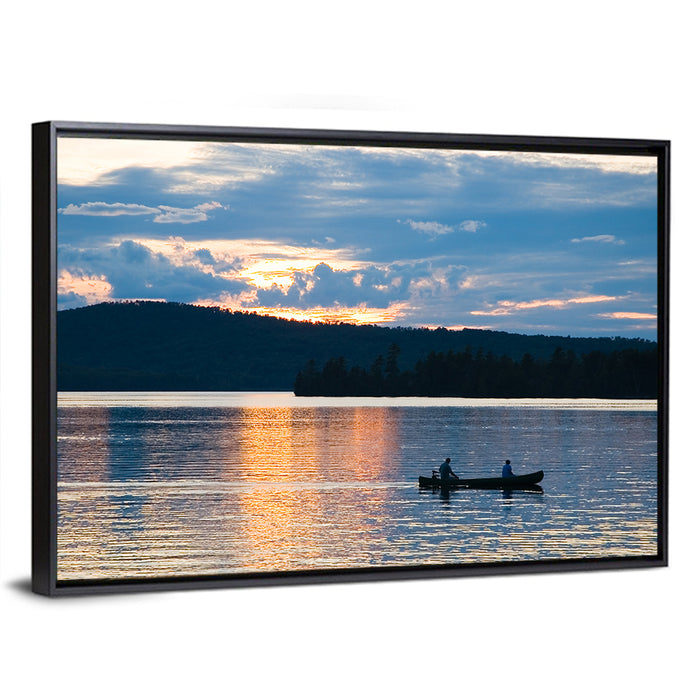 Moosehead Lake Sunset Wall Art as a framed canvas