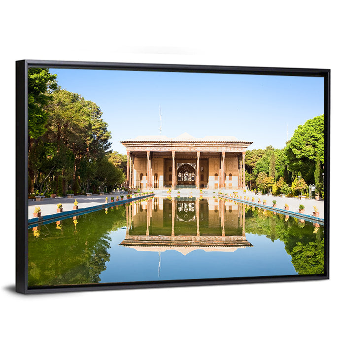 Chehel Sotoun Reflecting Pool Wall Art as a framed canvas