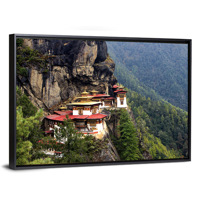 Tiger's Nest Monastery, Paro Bhutan Wall Art as a framed canvas