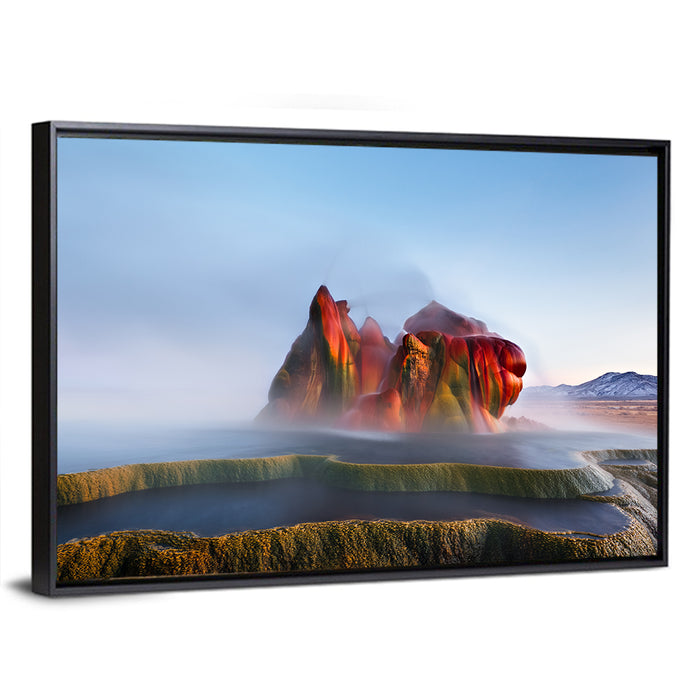 Fly Geyser Nevada Wall Art as a framed canvas