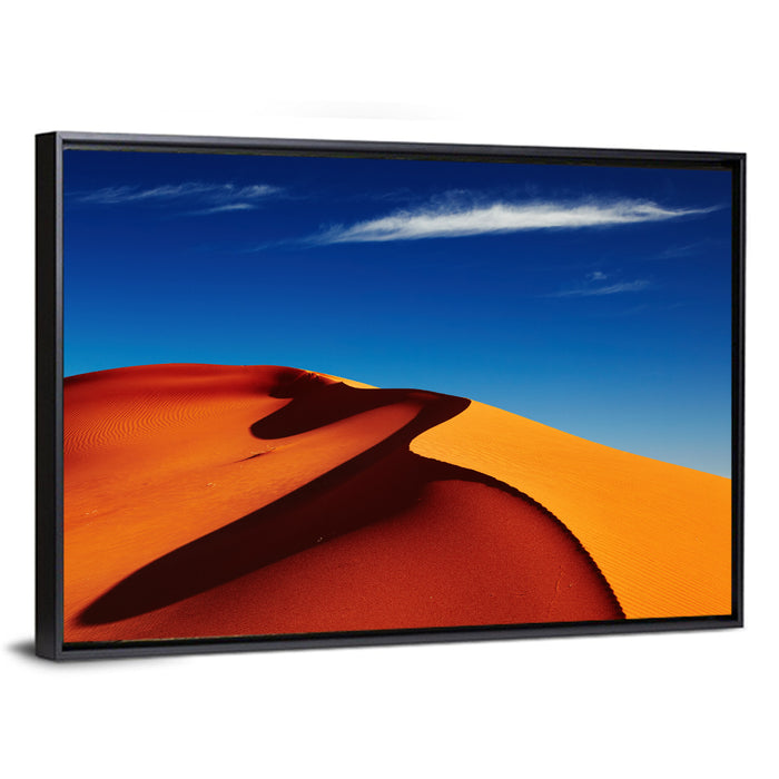 Sahara Dune Shadow Wall Art as a framed canvas