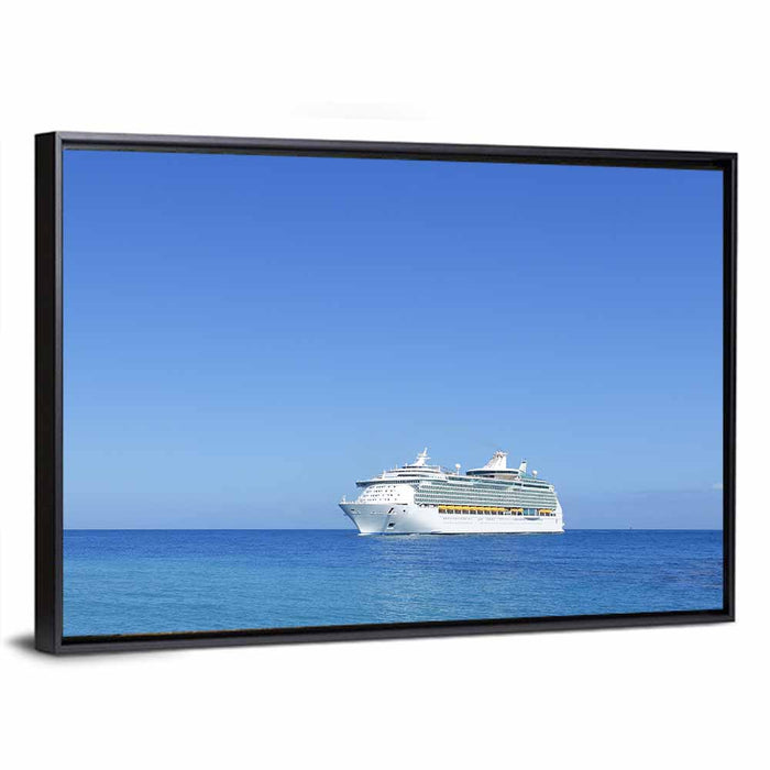 Cruise Ship in Open Sea Wall Art as a framed canvas