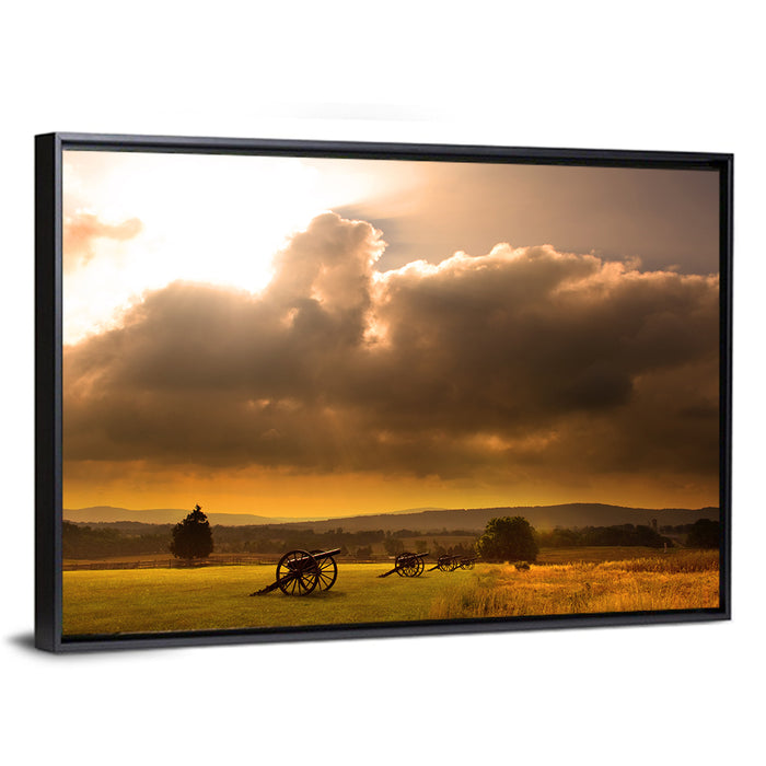 Antietam Civil War Battlefield Wall Art as a framed canvas